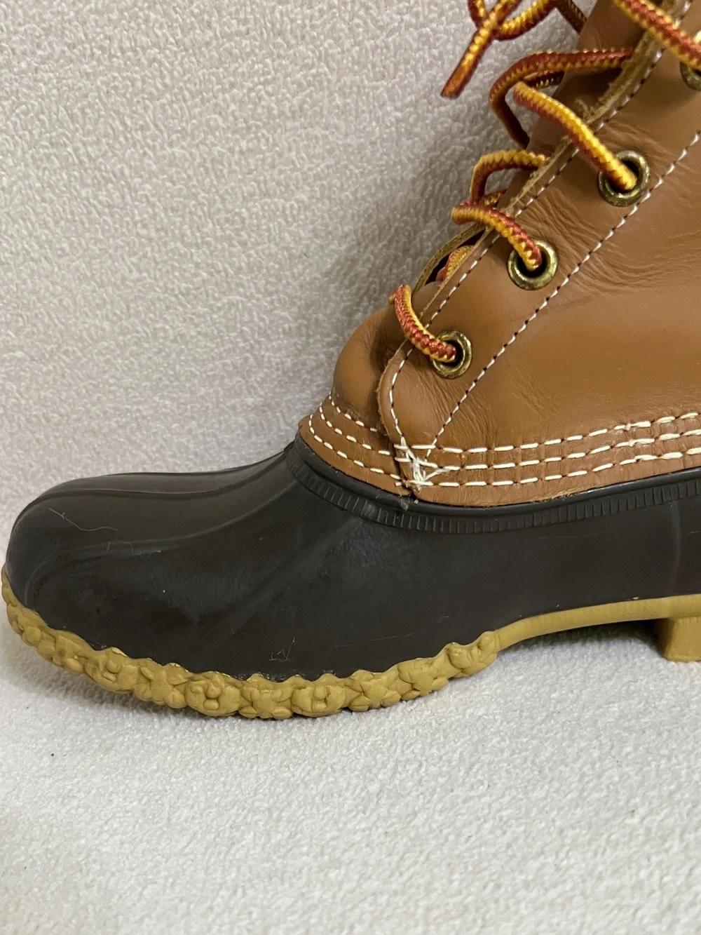 L.L.Bean Duck Hunting Bean Boots Brown Leather Waterproof Size 6 (Fits Like 7)